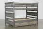 Summit Grey Full Over Full Wood Bunk Bed With Trundle With Mattress - Slats