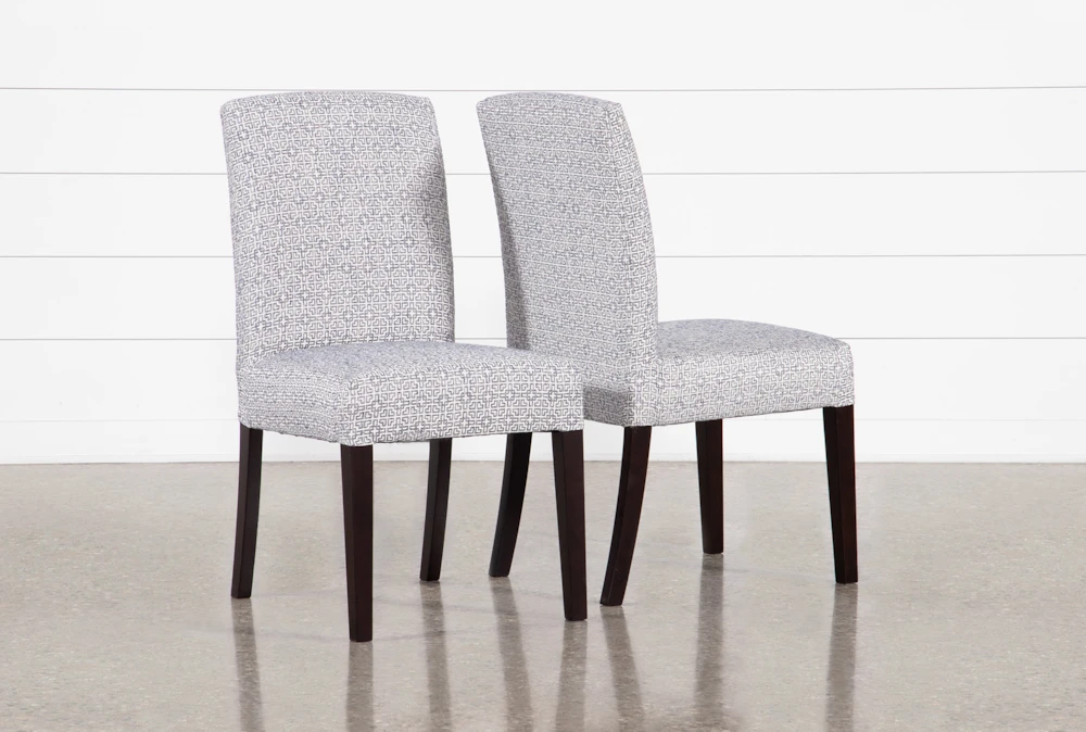 Garten Denim Dining Side Chairs With Espresso Finish Set Of 2