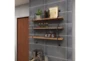 Brown 38 Inch Wood Metal Wall Shelf - Room