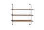 Brown 38 Inch Wood Metal Wall Shelf - Signature