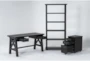 Jaxon 3 Piece Office Set With 58" Desk, Mobile Filing Cabinet + 82" Bookcase - Side