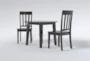 Kendall Espresso 42" Drop Leaf Dining With Slat Back Chairs Set For 2 - Side
