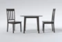 Kendall Espresso 42" Drop Leaf Dining With Slat Back Chairs Set For 2 - Signature