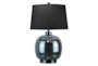 26 Inch Black Glass Sphere + Gunmetal Table Lamp With Black Shade - Signature