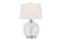 26 Inch Clear Glass Sphere + Silver Nickel Table Lamp  - Signature