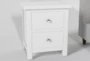 Dean Charcoal Twin Upholstered Panel 3 Piece Bedroom Set With 2 Larkin White Nightstands - Detail