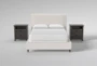 Dean Sand Full Upholstered Panel 3 Piece Bedroom Set With 2 Owen Grey Nightstands - Signature