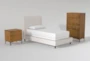 Dean Sand Twin Upholstered Panel 3 Piece Bedroom Set With Talbert Chest Of Drawers + 2-Drawer Nightstand - Signature