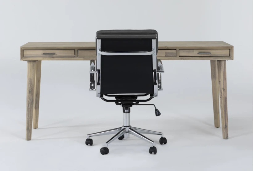 Allen Computer Desk + Moby Grey Low Back Office Chair - 360