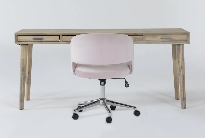 Allen Computer Desk + Phoebe Blush Office Chair - 360