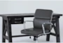 Jaxon Desk + Moby Grey Low Back Rolling Office Chair - Side