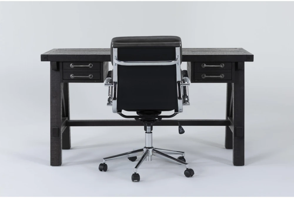 Jaxon Desk + Moby Grey Low Back Rolling Office Chair