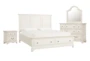 Kincaid White California King Wood Storage 4 Piece Bedroom Set With Dresser, Mirror & Nightstand - Signature