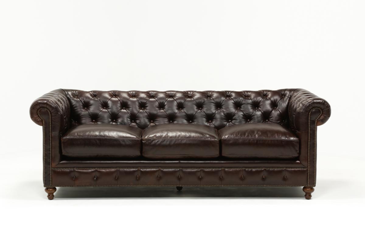 mansfield 96 inch cocoa leather sofa