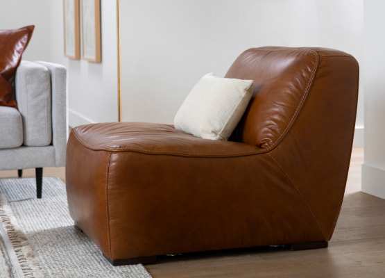 Burton Leather Armless Chair