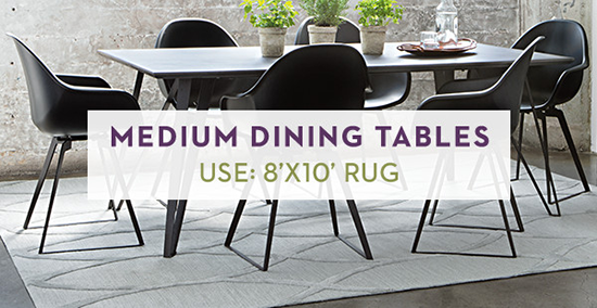 How To Choose A Rug Size Basic Tips, What Size Rug For Table And 4 Chairs