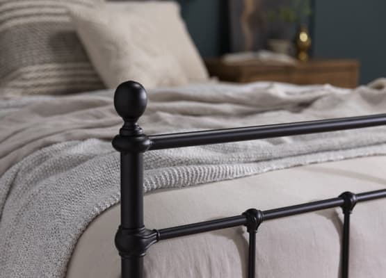 industrial bed with bedding
