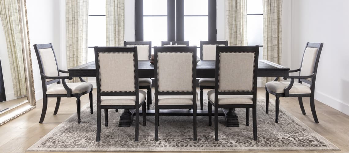 Dining Table Size Guide Living Spaces, Champagne Dining Room Furniture 6 Piece Sets