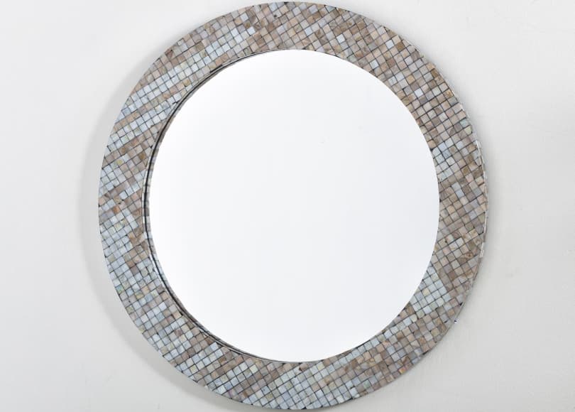 mother of pearl trimmed mirror