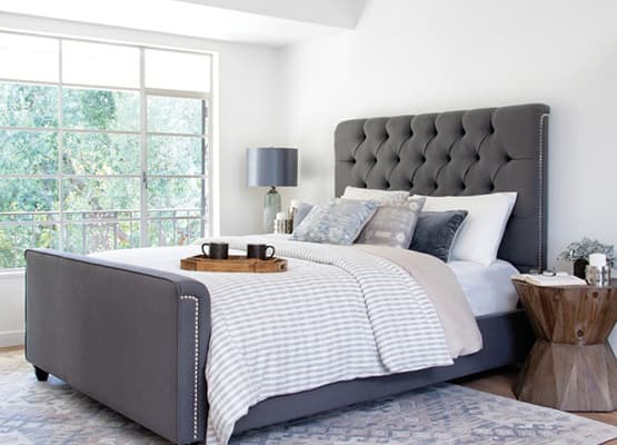 color grey guide tufted bed