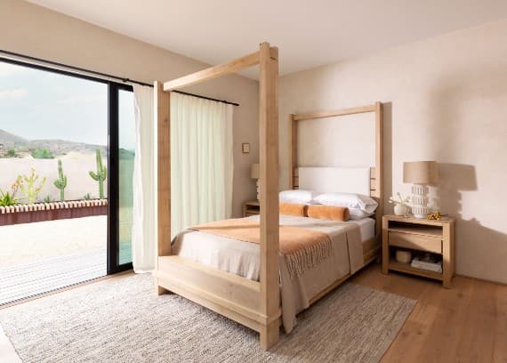organic modern wood bed