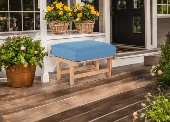 easter front porch blue stool