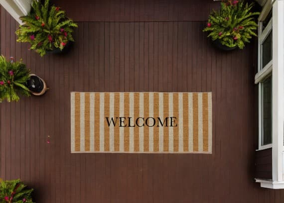 easter front porch welcome mat