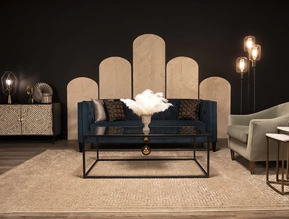Black Living Room with Porto Sofa