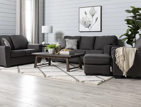 Grey Living Room with Mcdade Graphite Sofa
