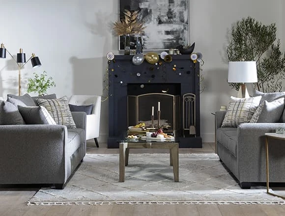 Grey Living Room with Salsalito Stone 86'' Sofa