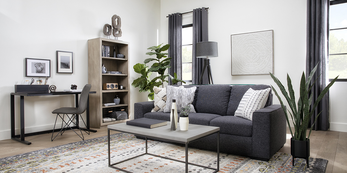 Modern Living Room With Lucy Dark Grey Sofa Living Spaces