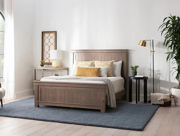 Country-rustic Bedroom with Coleman Queen Panel Bed