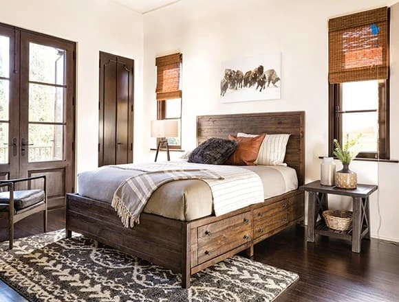 Country/Rustic Bedroom with Rowan Bed