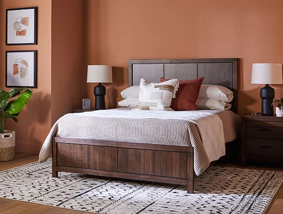 Modern Bedroom With Willow Creek Queen Panel Bed