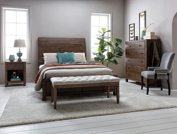 Transitional Bedroom with Brooke Queen Sleigh Bed