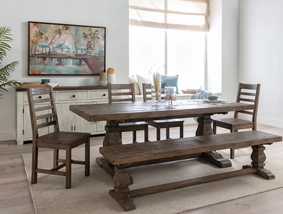 Country-rustic Dining Room with Caden 6 Piece Rectangle Dining Set