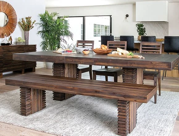 Country-rustic Dining Room with Teagan Extension Dining Table