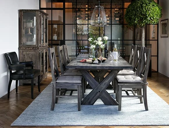 Country-rustic Dining Room with Mallard Extension Dining Table