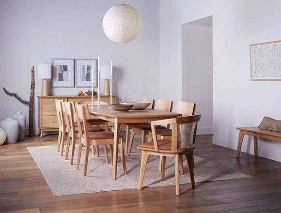 Modern Dining Room with Mariko Extendable Dining Table
