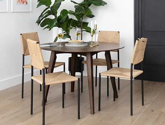 Modern Dining Room with Rogers Round Dining Table