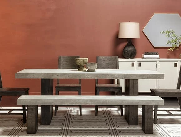 Modern Dining Room with Titan 82 Inch Dining Table