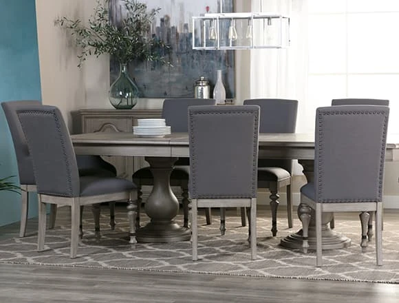 Traditional Dining Room with Caira Dining Set