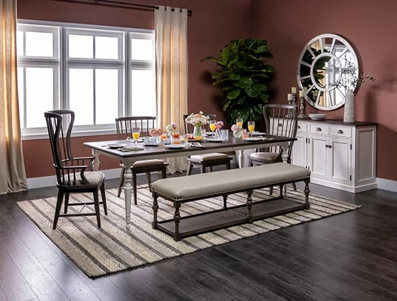 Transitional Dining Room with Candice II 6 Piece Extension Rectangle Dining Set