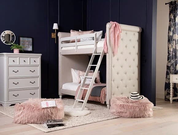 Traditional Bedroom with Julia Twin Over Twin Bunk Bed