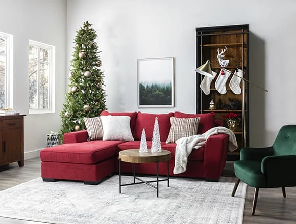 Modern Living Room With Delano Scarlett Sofa Chaise