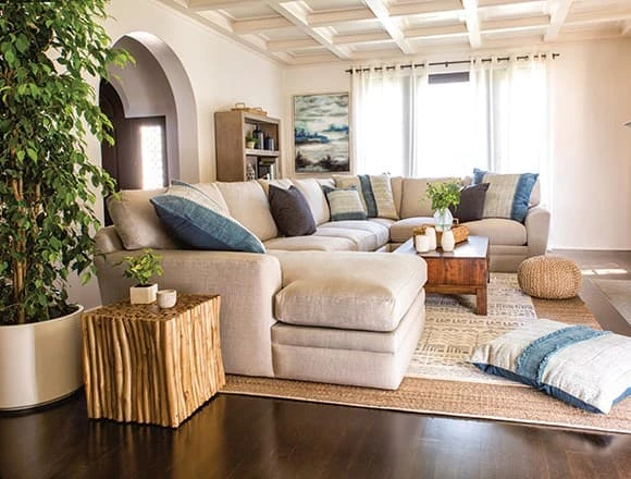 Boho Living Room with Glamour II Sofa