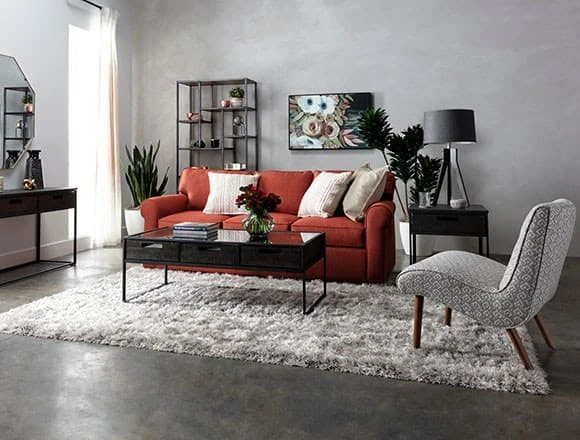 Mid-century Living Room with Elm II Sofa