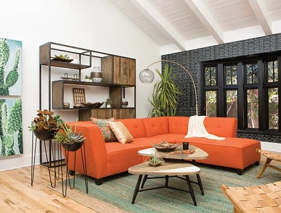 Mid Century Living Room with Benton Sofa