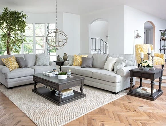 Transitional Living Room with Karen Sofa