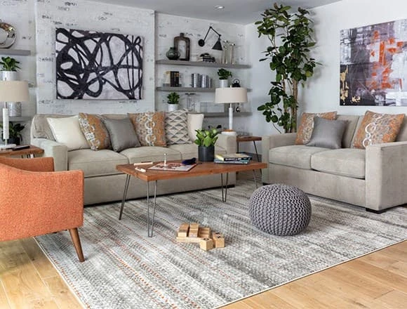 Transitional Living Room with Alder Grande II Sofa